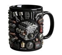Genérico Taza de café retro con motor - Taza mecánica vintage de cerámica de 3,94 pulgadas, antideslizante, novedad, amantes de los coches, hombres, novios, vacaciones | Cumpleaños San Valentín Té