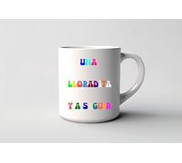 Genérico Taza de café, té o bebida originales | Tazas de Cafe | Tazas Originales para Regalar Desayuno Ceramica Te Letras Grabadas 350Ml (Lloradita)