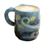 Genérico Taza de café | Vaso 385 Ml Compatible Con Lavavajillas | Tazas decoradas con cuadros famosos | Ideal para Leche, Chocolate Caliente, Vino, Zumos y Cerveza | Cocina, Café, Restaurante, Maíz