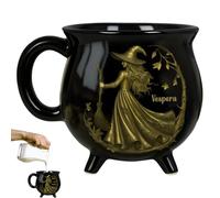 Genérico Taza de café Witch Cat - Tazas de caldero de cerámica de 15 onzas, gótica de Halloween, de con leche novedosa temática | decorativa para beber para regalos de Halloween, vajilla de