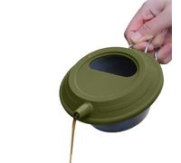 Generico Taza de camping para café con tapa | Acero inoxidable Campings Mugs | Stainless Steel Tea Pot With Silicone Lid Foldable Handle For Coffee Hot Cold Tea Drink Cooking Travel Outdoor