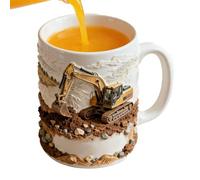 Generico Taza de cerámica excavadora con asa | Copa de bebida resistente al calor | Dishwasher Safe, for Coffee Tea Milk Espresso, Home Office Travel School Cafe Bedroom
