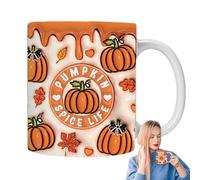 Generico Taza de cerámica para Halloween, 3,74 x 3,15 pulgadas, diseño de pumpkin | Fade-Resistant Heat-Safe Cup Holiday Coffee Mugs, Festive Drinkware Gift For Home, Office, Parties, Halloween Decor