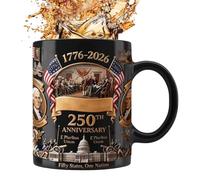 Genérico Taza de Cerámica,Vasos conmemorativos patrióticos - 450ml 45cl Taza para Café Té 250 Aniversario | Para leche latte agua oficina cocina cumpleaños hombres y mujeres