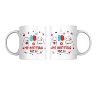 Genérico Taza de Desayuno para parejas.Taza con Mensaje.Taza regalo original.Cerámica de 330 ml, Especial para Parejas, Diseño Amor, Graciosas, Enamorados, Novios, Matrimonio (ME DERRITO POR TI)