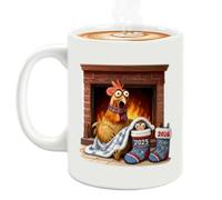 Genérico Taza De Gallina - Vaso De Bebidas Con Caricatura Para Leche Y Cerveza - Taza De Cerámica Navideña,Para Jóvenes, Amigos, Mamá, Señora, Cocina, Fiesta De Navidad, Bar De Granja