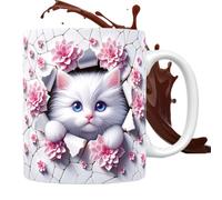 Genérico Taza De Gato 3D, 11oz Taza De Café Divertida De Gatito,tazas Con Efecto 3D, Tazas De Cerámica Con Forma De Gato Con Leche Para Amigos O Compañeros De Trabajo, Amantes Del Café Y El Té