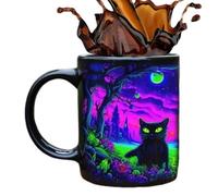 Generico Taza de gato negro de cerámica - Taza Halloween temporada aterradora para mascotas | Para bebidas uso diario regalo original