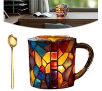 Genérico Taza De Libro Pintada En 3D, Encantadores Diseños Temáticos De Libros Con Cuchara, Tazas De Café Novedosas For Amantes De Los Libros Con Asa Adecuadas For Entusiastas De La Lectura(C)