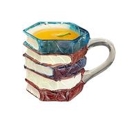 Genérico Taza de Libro Pintada,Vaso de 200 ml con Acabado Teñido | Con Forma de Libro 3D para Café con Asa - Para Mujeres Amantes De La Lectura Escritoras Bibliotecarias Navidad Cumpleaños Latte