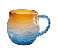 Genérico Taza De Oceánica - Taza De Café con Temática De Mar De Resina | Copa Temática De Playa | taazza con Diseño De Vidrio Marino Texturizado | para Casa De Playa, Cocina, Oficina En Casa, Niños