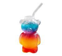 Genérico Taza De Oso Con Pajita - 320ML Recipiente De Vidrio Antifugas - Vasos Lindos Para Café | Para Niños Estudiantes Jóvenes Agua Leche Bebidas Frías Té Con Leche Hogar Trabajo Apartamento