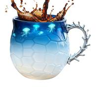 Genérico Taza de para Café con Ola,414ml Vajilla Soplada a Mano,Taza de Bebidas para Amantes del Mar | Para Jugo Leche Profesores Estudiantes Oficina Restaurante Cocina Hotel