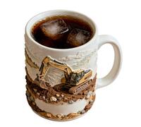 Generico Taza de té de cerámica | 330 ml para bebidas con mango de temática excavadora, para casa, oficina, viajes | para oficina, viajes, salón, casa, cocina, escuela, té, leche y café
