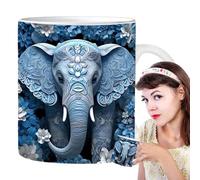 Genérico Taza de té de elefante: copa de de gran capacidad para sopa y bebidas, diseño decorativo de la taza | Drinkware para vino, cerveza, agua, uso de la cocina, idea de regalo divertida para ad