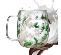 Genérico Taza de té de flores, Tazas de flores secas | Taza de de café con secas | de café seca resistente al calor de la taza de la flor del arte doble de la pared para el té, expreso
