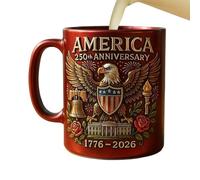 Genérico Taza de té del 250 aniversario - Vajilla Cerámica Conmemorativa | Taza Patriótica Simbólica - Mujer Hogar Oficina Apartamento Escuela Cafetería