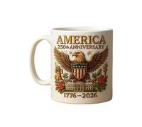 Genérico Taza de té del 250 aniversario,Vajilla cerámica de los años 1776 a 2026 - Mug de café conmemorativo | Mujer Hogar Oficina Apartamento Escuela Cafetería