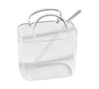 Genérico Taza de vidrio estética, vasos con pajita en forma asa, transparente gran capacidad asa, taza de vidrio borosilicato con diseño divertido, accesorios para bebidas cocina, suminist