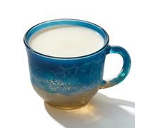 Genérico Taza De Vidrio Marino,Vajilla Para Bebidas De Leche Con Diseño Marino Y Asa | Taza para Latte | para Hogar Restaurante Cafe y Bebidas como Café Té Leche Agua y Capuchino