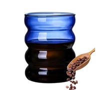 Genérico Taza de vidrio transparente de 300 ml - Copa de vino, agua y leche estética, cerveza de café | Vasos aptos para lavavajillas para, leche, champán, cóctel, bebida, elegante y duradera taza