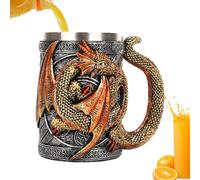 Genérico Taza Dragón - Taza Medieval 3D De Dragón Para Cerveza,Jarra De Acero Inoxidable Para Bebidas, 568ml Fiestas Y Amantes Del Dragón, a un universo místico. Sus alas detalladas con textura