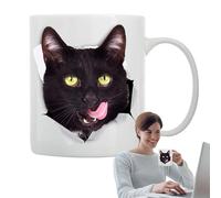 Genérico Taza Gato - Cerámica 3,74x3,15 pulgadas 350ml | Taza 3D linda de las tazas del animal doméstico, de café divertida con el calibre grande, novedad de las mujeres | Té Leche Mañana