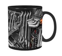 Genérico Taza Graciosa - Jarra Herramientas | Cerámica Negra Grande, Diseño Novedoso Estuche Mecánico, Vaso Divertido Para Café, Té, Cerveza, Vino, Whisky, Sopa - Regalo Para Papá, Esposo, Abuelo