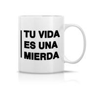 Genérico Taza idónea para regalar en Navidad | Tu vida es una mierda | Ya no eres joven | Nadie te quiere | Eres gilipollas (Tu vida es una mierda)