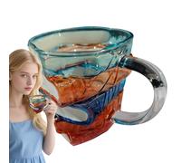 Genérico Taza Libro Pintada,Tazas De Café De Vidrio Originales - Decoración De Mesa Decorativa Con Diseño Artesanal Para Profesor Y Amante De La Literatura Y El Arte
