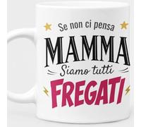 Generico Taza mamá frase divertida - Se non ci pensa mamma siamo tutti friati - Regalo Mamma Originale Festa della Mamma Compleanno Natale - Tazza Regalo Ceramica 330ml