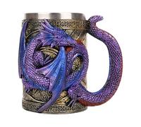 Genérico Taza Medieval | Jarra De Cerveza Gótica 3D | Taza Con Diseño De Dragón De Acero Inoxidable | Novedosa Para Fiestas Góticas, Bar En Casa Y Decoración Medieval.