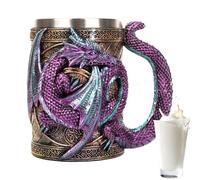 Genérico Taza Medieval,Taza Medieval 3D De Dragón Para Cerveza - Jarra De Acero Inoxidable Para Bebidas, 568ml Fiestas Y Amantes Del Dragón A Un Universo Místico. Sus Alas Detalladas Con Textur