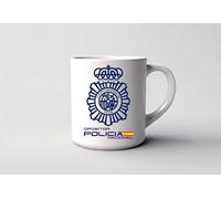 Genérico Taza Opositor Opositora Policía Nacional | Tazas de Cafe Ideal Regalos Originales para Mujer Hombre | Tazas Originales para Regalar Desayuno Ceramica Te Grabadas 350Ml (Escudo azul opositor)