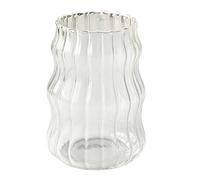 Genérico Taza Para Beber De Vidrio Acanalado - Vaso Ondulado Para Bebidas Heladas, Taza De Café Con Forma De Nube | Soporte Para De Agua Transparente Con Rayas En, Contenedor De Café De Qui