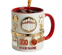 Genérico Taza para café - 350 ml vibrante aislada temática de bolos | Taza de Cerámica 3D Deportiva,Para Hogar, Chocolate, Té, Leche, Amantes del Bowling, Adolescentes, Fans