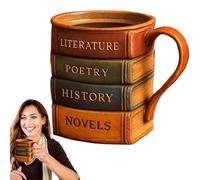 Genérico Taza Para Té Caliente,Vasos de Resina Libro Coloridos Hechos a Mano 3D - Termorresistente Con Asa Ergonomica Para Whisky Jugos Cerveza Y Cócteles