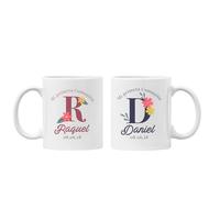 Genérico Taza Personalizada con Inicial, nombre y fecha para Comunión, Cerámica Blanca, Diseño para niño y niña, Recuerdo de Primera Comunión