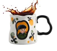 Genérico Tazas Bonitas,380ml Cerámica Decoración Divertida De Escritorio,Tazas Bonitas De Diseño Estético - Para Té Leche Agua En Hogar Oficina Colegio Y Como Regalo