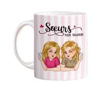 Generico Tazas de café Amistad para mujer - Tazas de 330 ml para agua - de cerámica, para cocina, dormitorio, mañana, casa, pausa, té tarde, trabajo, brunch, cafetería
