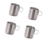Genérico Tazas de café de acero inoxidable a prueba de herrumbre, con Interior liso, taza para beber leche fácil de limpiar con, taza para dejar permanente, 4 Uds