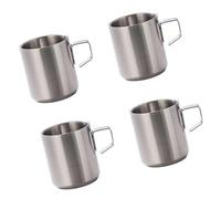 Genérico Tazas de café de acero inoxidable a prueba de herrumbre, con Interior liso, taza para beber leche fácil de limpiar con, taza para dejar permanente, 4 Uds