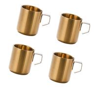 Genérico Tazas de café de acero inoxidable a prueba de herrumbre, con Interior liso, taza para beber leche fácil de limpiar con, taza para dejar permanente, 4 Uds