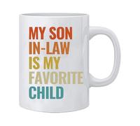 Genérico Tazas de café de ceráca, yerno es taza de niño favorito | Taza de desayuno,Taza de café de ceráca My Son-In-Law Is My Favorite Child divertida para vacaciones