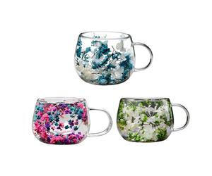 Generico Tazas De Café De Doble Pared - Vaso Resistente Al Calor De 300 Ml | Decorativo | Vaso De Agua Aislado | Vasos De Borosilicato De Alta Temperatura | Camera Da So