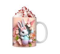 Generico Tazas de café de Pascua - Pascua de 9,5 x 8 cm de agua con conejo | Taza para agua con conejo para huevos de Pascua de 350 ml | Vasos de cerámica para la casa, la habitación