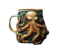 Genérico Tazas De Café De Pulpo - Taza De Pulpo De Criatura Oceánica Exquisitamente Elaborada De Resina | Taza De Cerveza Con Temática De Cthulhu Para Capuchino, Latte, Leche, Sopa, Agua, Cerveza