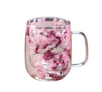 Genérico Tazas de café de vidrio de doble pared - Diseño de taza de té transparente de 3,54x3,93x4,52 pulgadas, borosilicato resistente al calor, whisky, leche, cerveza, espresso, latte, capuchino | E