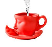 Genérico Tazas de café Kiss - functional ergonomic stylish, lightweight, compact, juego platillos para, taza té Face minimalista, hecha mano con beso amor | Multipurpose Outdoor Indoor Utility