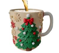 Generico Tazas de café navideñas, resina Elk Tree Gingerbread Man - Tazas festivas decoraciones Navidad café - Para bebidas calientes y frías, té, leche, para , casa, oficina, escuela